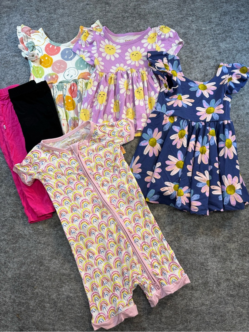 LITTLE SLEEPIES Play One Piece Leggings and Dress Boho Bamboo Bundle